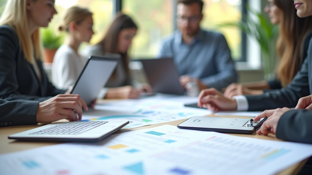 Spațiu de lucru modern cu materiale de planificare a proiectelor